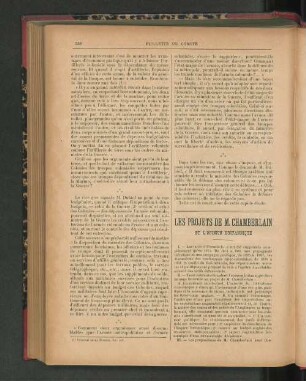 Les Projets de M. Chamberlain.