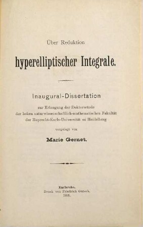 Über Reduktion hyperelliptischer Integrale