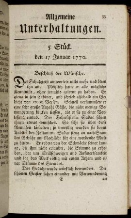 5 Stück. den 17 Januar 1770.