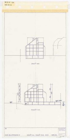 Wissenschaftskolleg zu Berlin (WKB), Berlin-Grunewald Neubau: Schnitte, 1:200