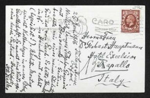 Brief von Hermann Georg Fiedler an Gerhart Hauptmann und Margarete Hauptmann