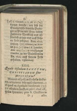 XXII. Quale Osculum Sanctum, Christianum sive Mysticum?