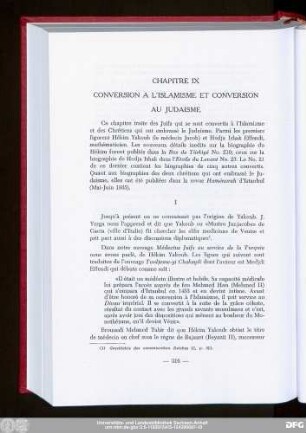 Chapitre IX Conversion A L'Islamisme Et Conversion Au Judaisme