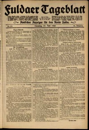 Ausgabe vom Dienstag, den 27. Juli 1920.