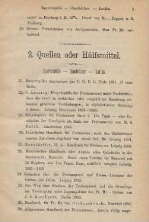 2. Quellen oder Hülfsmittel.