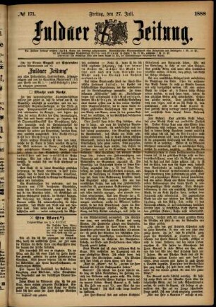 Ausgabe vom Freitag, den 27. Juli 1888.