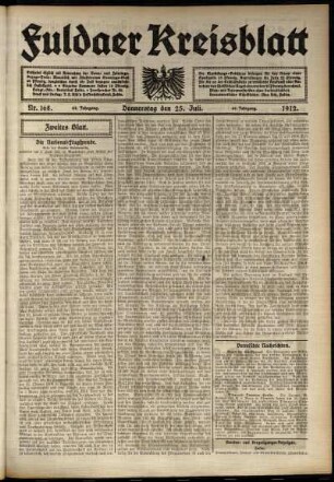 Zweite Ausgabe vom Donnerstag, den 25. Juli 1912.