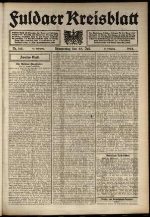 Zweite Ausgabe vom Donnerstag, den 25. Juli 1912.