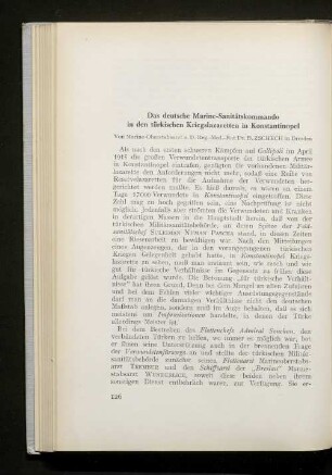Das deutsche Marine-Sanitätskommando in den türkischen Kriegslazaretten in Konstantinopel