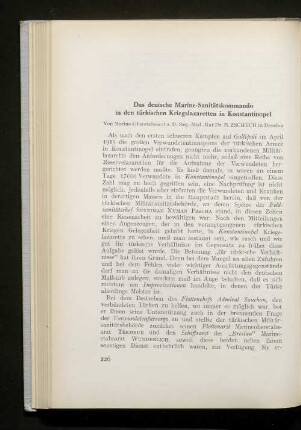 Das deutsche Marine-Sanitätskommando in den türkischen Kriegslazaretten in Konstantinopel