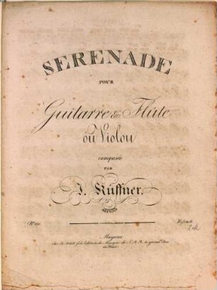 Serenade pour guitarre & flûte ou violon : oeuv. 124