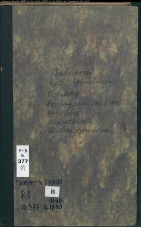 Kirchenbuchduplikat der katholischen Gemeinden in Paderborn, Kreis Paderborn (GHT 1840-1843) (Gemeinde: Katholische Gemeinden Paderborn )