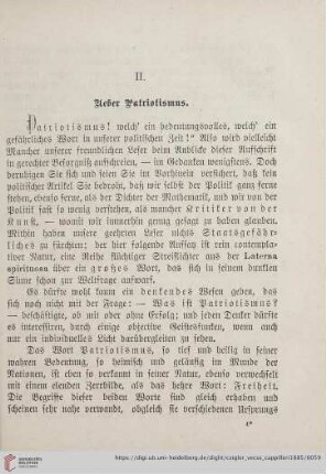 II. Ueber Patriotismus