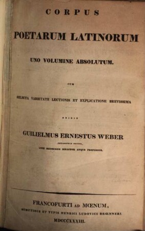 Corpus poetarum latinorum uno volumine absolutum