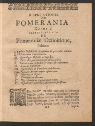 Caput I. [...] De Pomeraniae Definitione