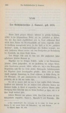 300-308 Der Geschichtsforscher J. Gamans, gest. 1670