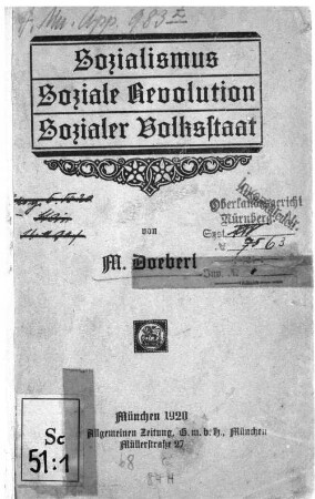 Sozialismus, soziale Revolution, sozialer Volksstaat