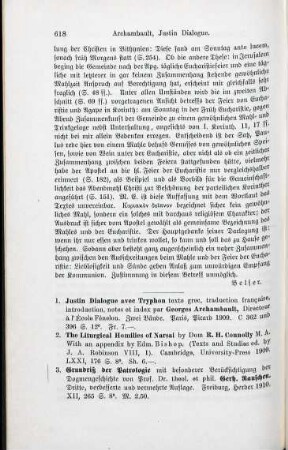 618-622 [Rezension] Iustinus Martyr, Dialogue avec Tryphon