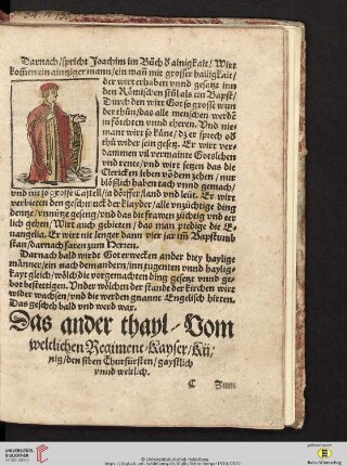 Das ander thayl: Vom weltlichen Regiment / Kayser / Künig / den siben Churfürsten / gaystlich unnd weltlich
