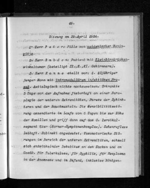 Sitzung am 29. April 1924.