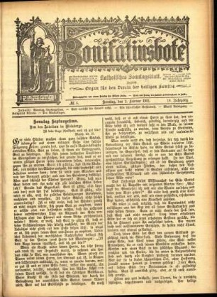 Erste Ausgabe vom Sonntag, den 03. Februar 1901.