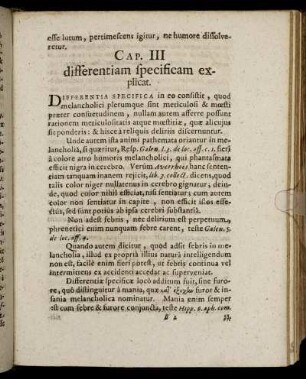 Cap. III. differentiam specificam explicat.
