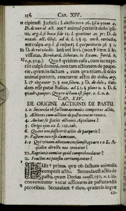 Cap. XIV. De Origine Actionis De Pastu