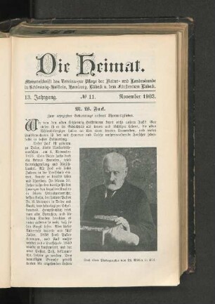 13. Jahrgang. No. 11. November 1903.