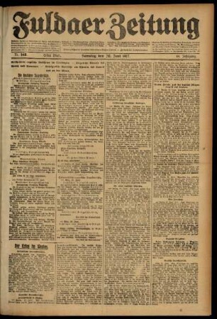 Erste Ausgabe vom Samstag, den 30. Juni 1917.
