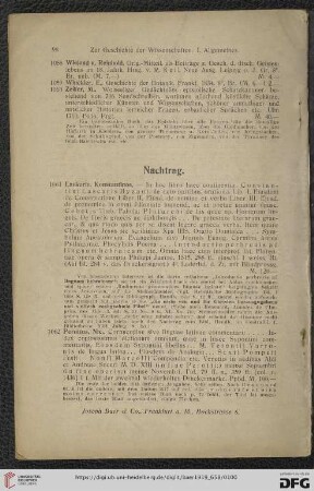 Nachtrag (Nr. 1061 - 1062)
