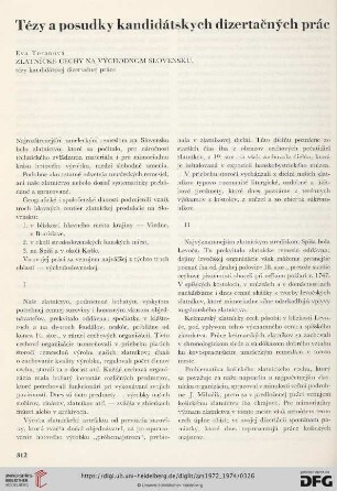 Tézy a posudky kandidátskych dizertačných prác
