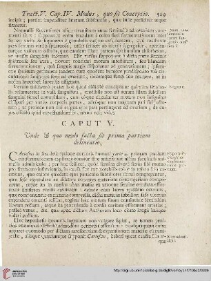 Caput V: Unde et quo modo facta sit prima partium delineation