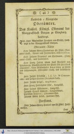 Kaiserlich-Königliche Oberämter.