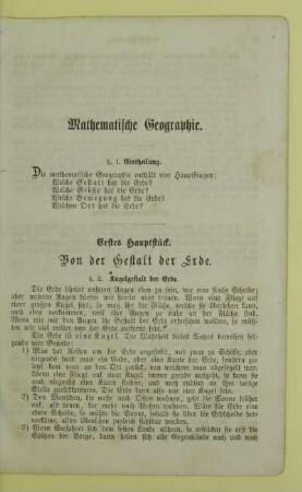 Mathematische Geographie.