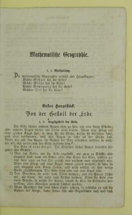 Mathematische Geographie.