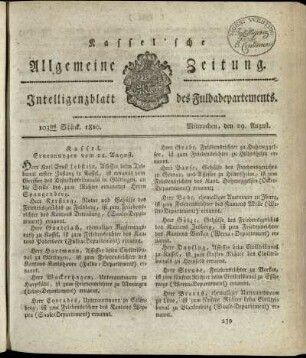 103tes Stueck, Mitwochen, den 29. August 1810