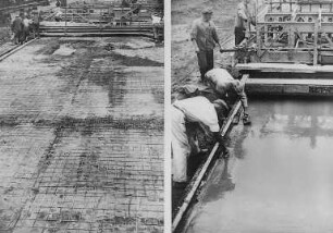 Betonieren der Reichsautostraße : Technikgeschichte | Technik und Wirtschaft | Betonbau