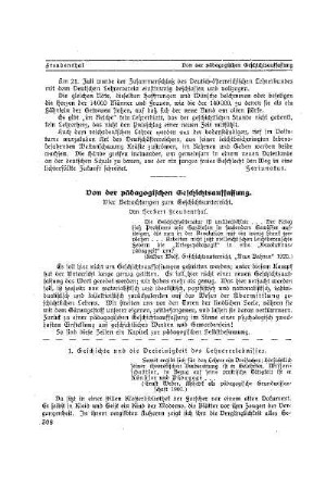 Von der pädagogischen Geschichtsauffassung