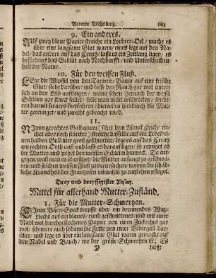 Drey und dreyssigister Absatz. Mittel für allerhand Mutter-Zuständ