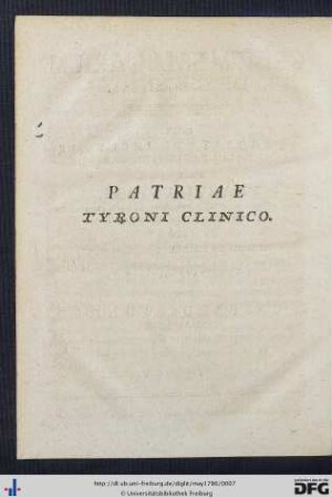 Patriae Tyroni Clinico.
