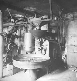 Schnell-Röstapparat mit mechanischem Rührwerk und Kühlsieb : Technikgeschichte | Technik und Wirtschaft | Kaffee