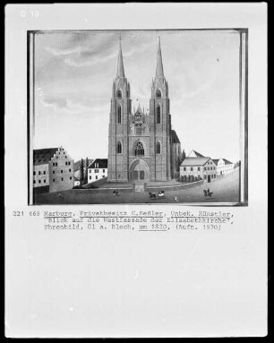 Blick auf die Westfassade der Elisabethkirche