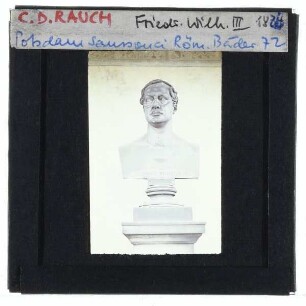 Potsdam, Sanssouci Römische Bäder,Rauch, Büste Friedrich Wilhelm III. von Preußen : Büste in einer Ädikula in den Bädern