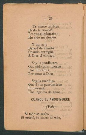 Quando el amor muere : (Vals)