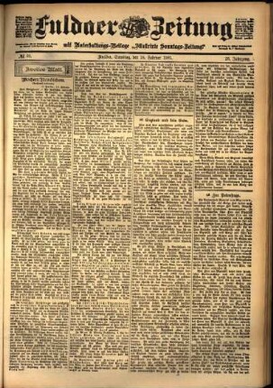 Zweite Ausgabe vom Samstag, den 16. Februar 1901.