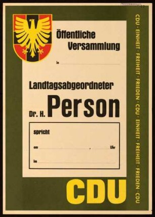 CDU - Christlich Demokratische Union, Landtagswahl 1960