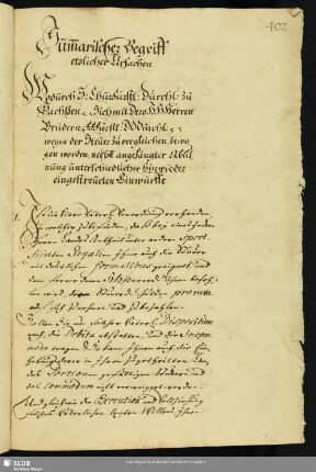 Summarischer Begriff etzlicher Ursachen Wodurch S. Churf. Durchl. zu Sachßen sich mit Dero Herren Brüdern ... wegen d. Steuer zu vergleichen bewogen worden....