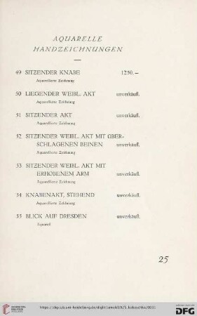Aquarelle Handzeichnungen (Nr. 49-108)