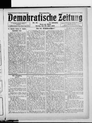 Deutsche demokratische Zeitung. 1918-1921