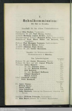 V. Schulkommission
